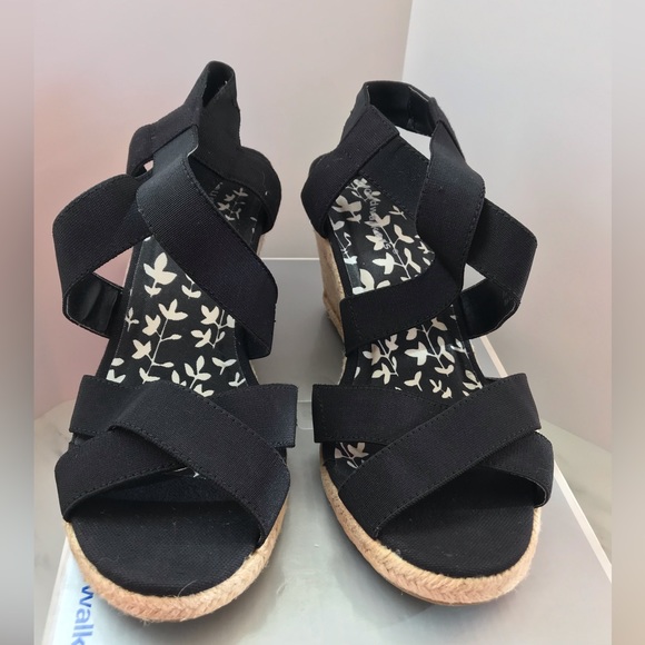 Cloudwalkers rosalee black espadrille wedge sandal - Picture 1 of 12